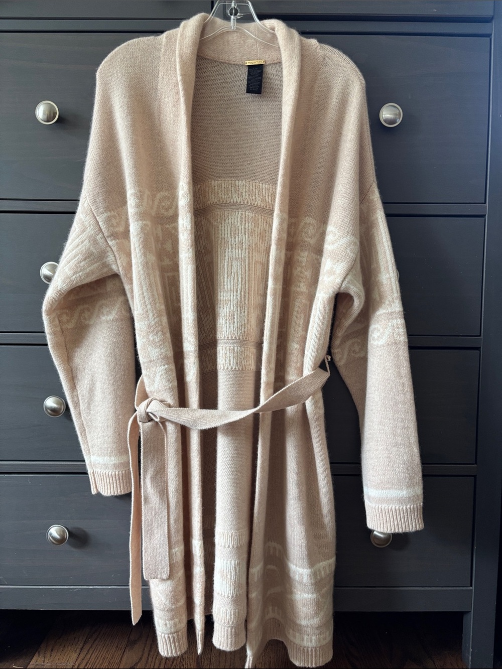 Magaschoni 100% Cashmere Belted Open-Front Cardigan